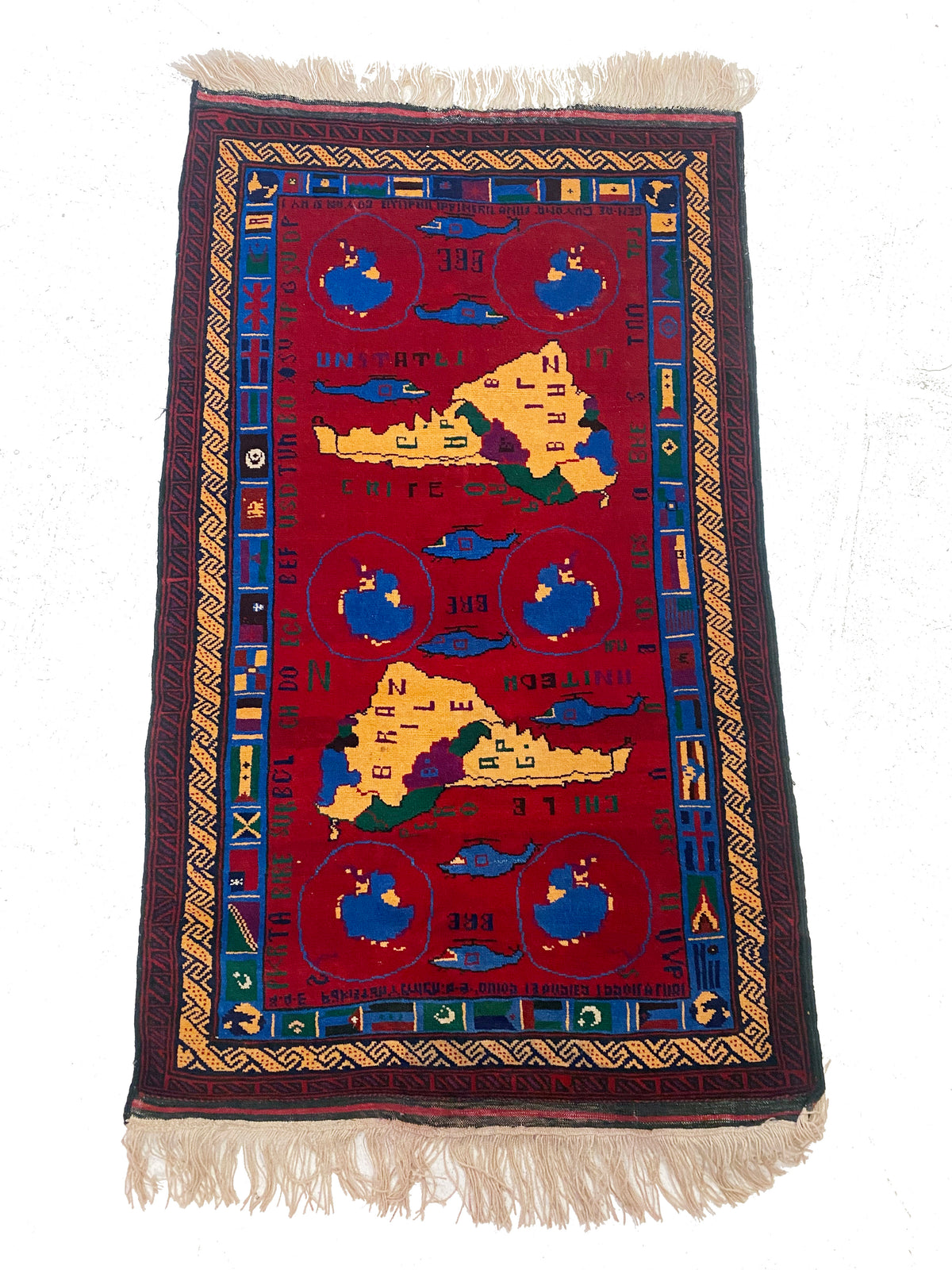 Afghan Map Rug #866 Afghan War Map Rug – King Kennedy Rugs