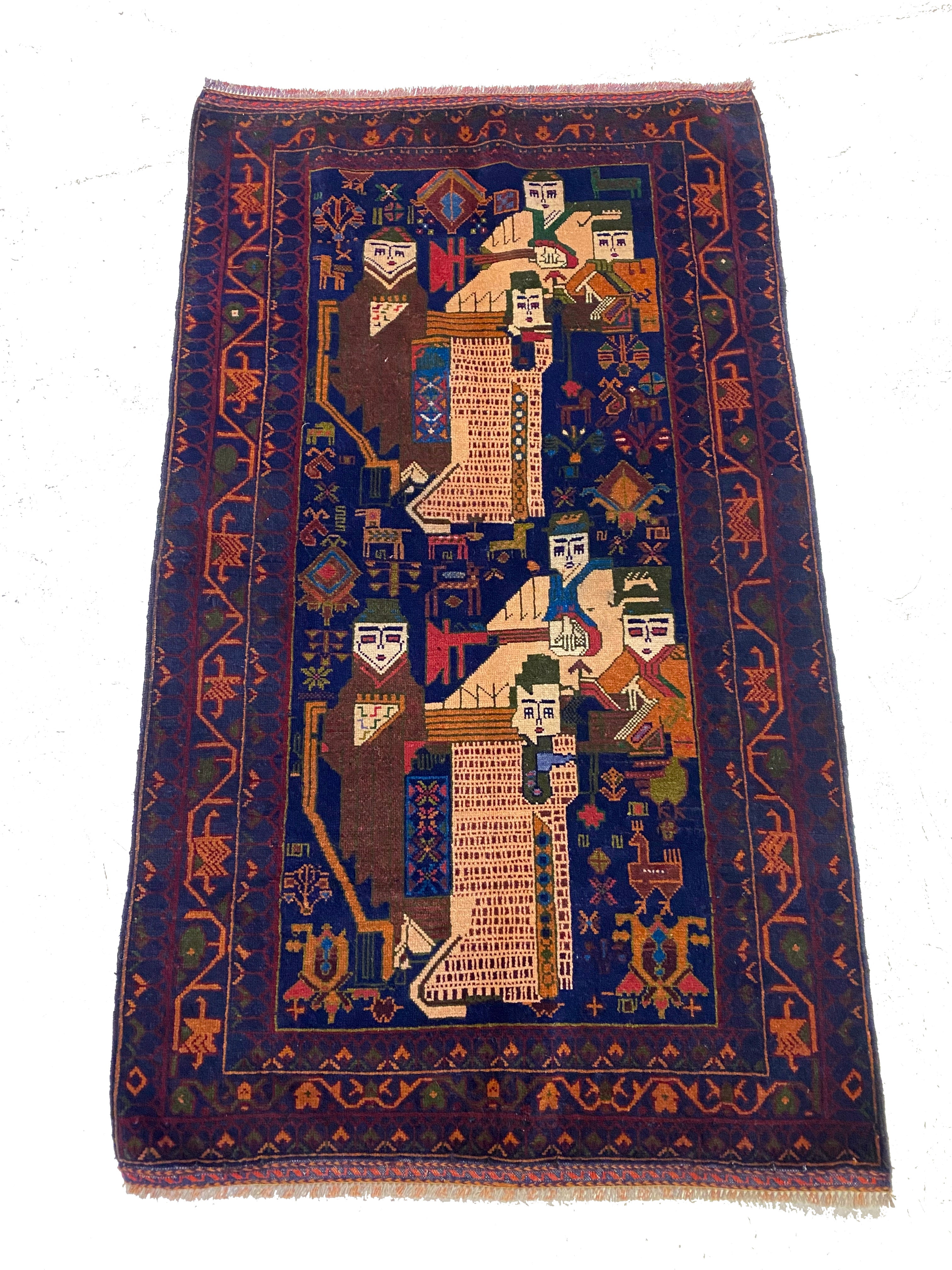Seven Kings Rug #876 Afghan Pictorial Rug – King Kennedy Rugs