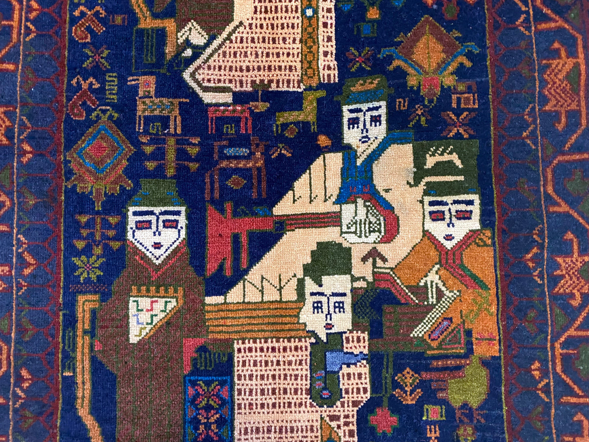 Kennedy Rugs #876 Afghan Pictorial Rug – King Kennedy Rugs